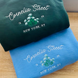 “CORNELIA STREET” Embroidered Crewneck
