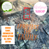 “I PROTECT THE FAMILY” Embroidered Camouflage or Mint Options
