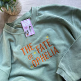 “THE FATE OF OPHELIA” EMBROIDERED CORDUROY CREWNECK (OVERSIZED **MENS SIZING** (SIZE DOWN RUNS LARGE XL FITS LIKE A 2X)