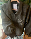 EMBROIDERED CUSTOM MADE COWBOY FAUX LEATHER BOMBER STYLE JACKET ** Will ship out by Jan 31st :)**