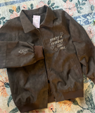 EMBROIDERED CUSTOM MADE COWBOY FAUX LEATHER BOMBER STYLE JACKET ** Will ship out by Jan 31st :)**