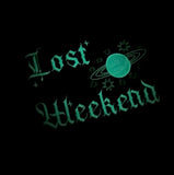 “Lost Weekend” Saturn GLOW IN THE DARK Embroidered Star-Sleeved Crewneck