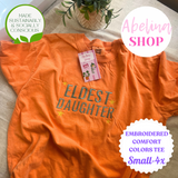 “ELDEST DAUGHTER” Embroidered Camouflage or Mint CREWNECK TSHIRT OR HOODIE Options