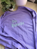 “THE OUTSIDE” GLOW IN THE DARK Embroidered Hoodie Sweater or T-shirt - Men’s sizing order your size for oversized fit