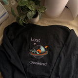 Lost Weekend Galaxy Vinly GLOW IN THE DARK Embroidered Hoodie or Sweater - fits loosely men’s sizing