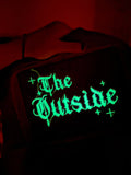 “THE OUTSIDE” GLOW IN THE DARK Embroidered Hoodie Sweater or T-shirt - Men’s sizing order your size for oversized fit