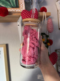 “LOVE YOU BERRY MUCH” FARMERS MARKET STRAWBERRIES 20oz GLASS (LID/STRAW SOLD SEPARATELY)