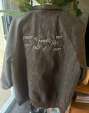 EMBROIDERED CUSTOM MADE COWBOY FAUX LEATHER BOMBER STYLE JACKET ** Will ship out by Jan 31st :)**