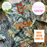“WOOD” Embroidered Camouflage or Mint Options