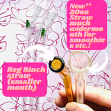 NEW**  FLOWER AND BUTTERFLY STRAWS FOR 20oz GLASS  (COMES WITH ONE)