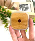 “STAND STILL” Dishwasher Safe 15oz Square Glass BUNDLE Set with Flower Coaster