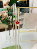 “STAND STILL” Dishwasher Safe 15oz Square Glass BUNDLE Set with Flower Coaster