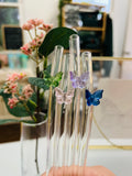 “MANIFEST IT” Dishwasher Safe 15oz Square Glass Set With Flower Coaster
