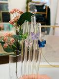 “STAND STILL” Dishwasher Safe 15oz Square Glass BUNDLE Set with Flower Coaster
