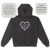 “I loved you when it hurt inside too” Heart-Shaped Barbed Wire Version Embroidered Hoodie Sweater or T-shirt