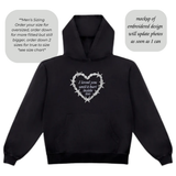 “I loved you when it hurt inside too” Heart-Shaped Barbed Wire Version Embroidered Hoodie Sweater or T-shirt
