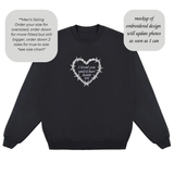 “I loved you when it hurt inside too” Heart-Shaped Barbed Wire Version Embroidered Hoodie Sweater or T-shirt