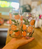 ORANGE N’ DAISIES 20oz Glass Cup🍊 (lid straw sold sep.)