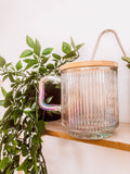 Rainbow Glass Mug (Lid Included)