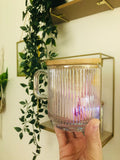 Rainbow Glass Mug (Lid Included)