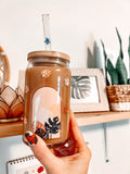 BOHO MONSTERAS Glass 16oz GLASS (Lid/Straw Sold Separately)