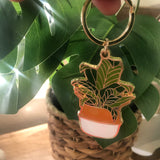 Banana Leaf Plant Enamel  Keychain