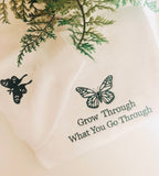 Embroidered Grow Through What You Go Through Dark Green Crewneck