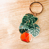 Monstera Plant Enamel Keychain