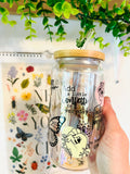 IRIDESCENT FIX YOUR WINGS & TRY AGAIN Glass Cup (lid/straw sold sep)