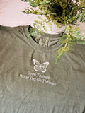 Embroidered Grow Through What You Go Through COMFORT COLORS TEE