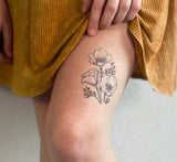 Golden Poppy Temporary Tattoo
