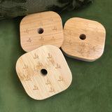 Little Leaf Square Bamboo Lid for Square Glasses