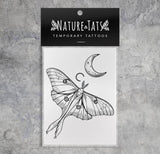 Moth & Moon Temporary Tattoo
