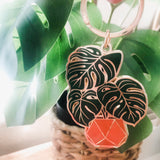 Monstera Plant Enamel Keychain