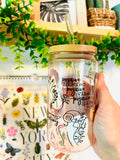 IRIDESCENT FIX YOUR WINGS & TRY AGAIN Glass Cup (lid/straw sold sep)