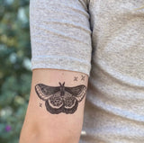 Night Moth Temporary Tattoo