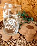 Floral Cork Coaster for Glass (Comes with 1 coaster)