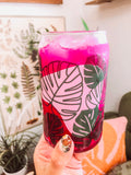 COLD-Activated COLOR- Changing Monstera 16oz Glass