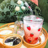 Strawberry Glass Tumbler Set