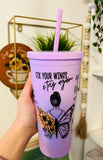 FIX YOUR WINGS & TRY AGAIN 22oz COLD CUP