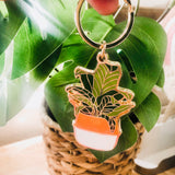 Banana Leaf Plant Enamel  Keychain
