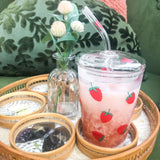 Strawberry Glass Tumbler Set