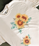 Thrift Find Inspired Sunflowers Tee