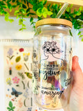 IRIDESCENT FIX YOUR WINGS & TRY AGAIN Glass Cup (lid/straw sold sep)