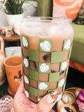 Check Matte SIMPLE WHITE Monstera 16oz Glass