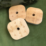 Little Leaf Square Bamboo Lid for Square Glasses