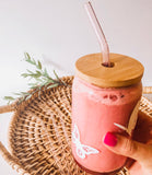 Ecofriendly PINK straw for 16oz glass mugs