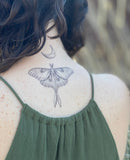 Moth & Moon Temporary Tattoo