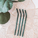 Teal Glass Straw for 16 oz Glass