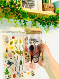 IRIDESCENT FIX YOUR WINGS & TRY AGAIN Glass Cup (lid/straw sold sep)